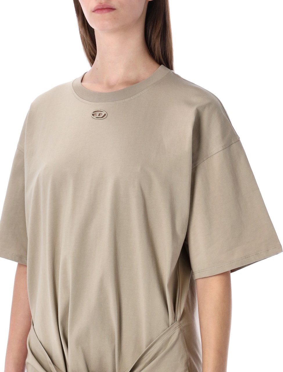 Diesel D-Eivor Tshirt Knot Dress Beige Beige