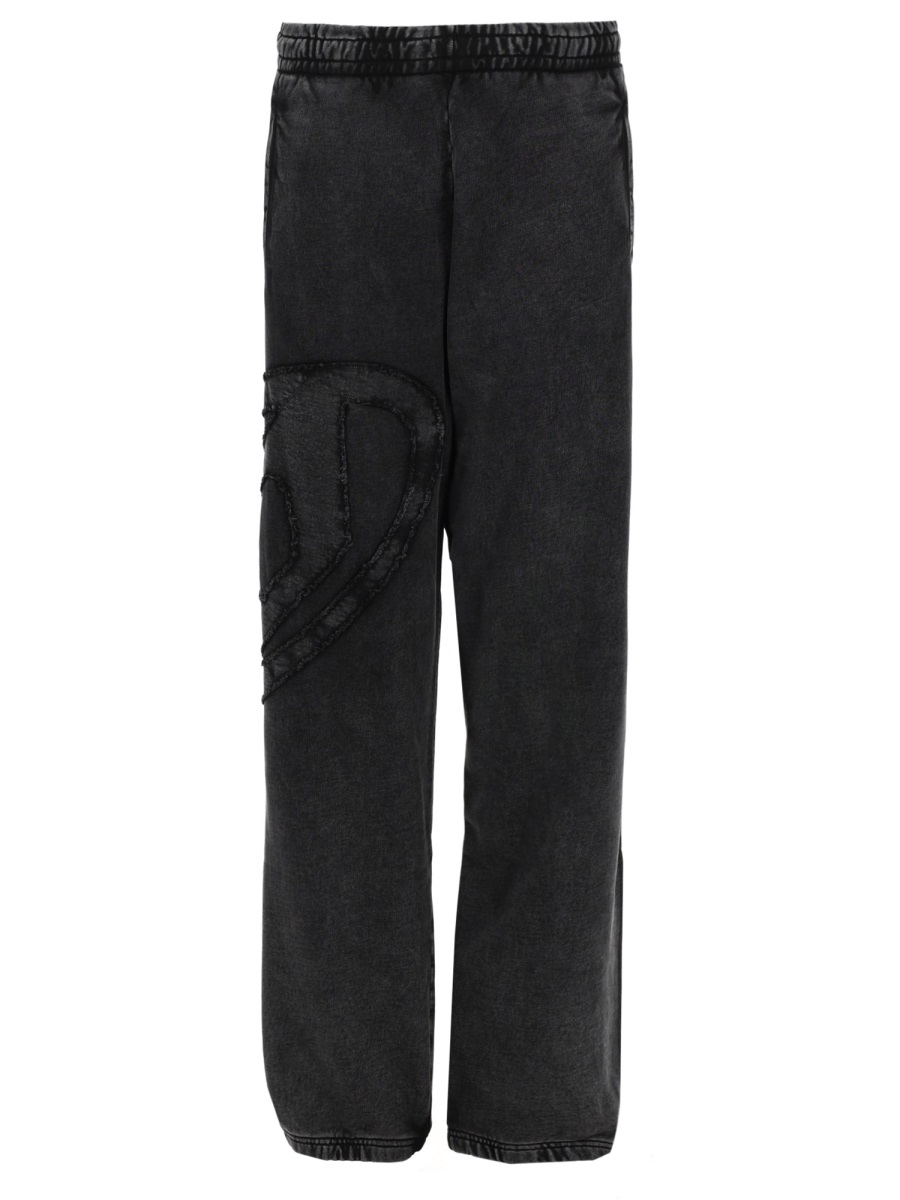 Diesel Washed Black P-Marky-Den Textured Patch Sweatpants Zwart