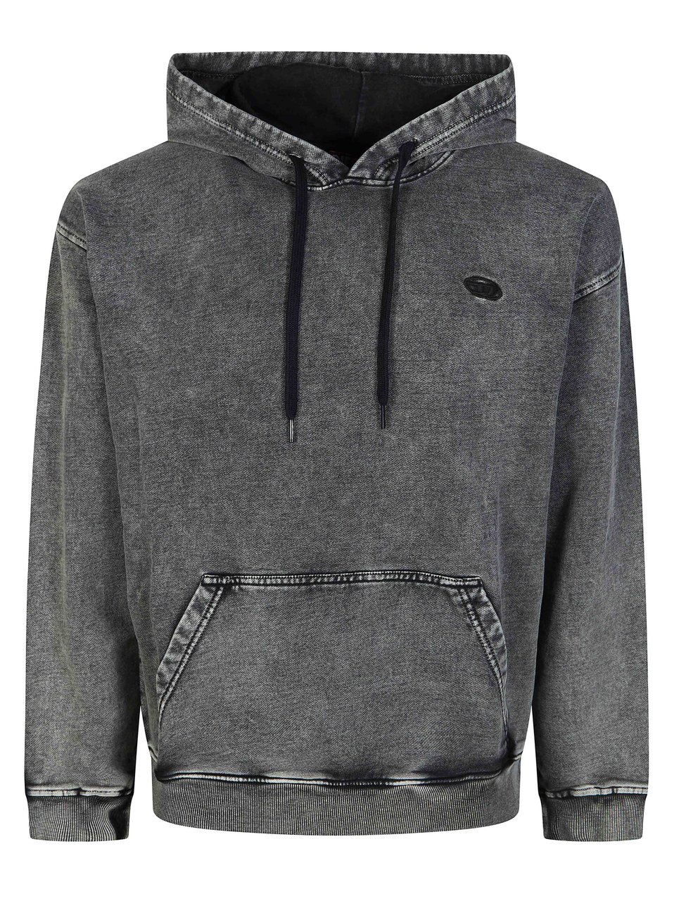 Diesel Faded Black Boxt Stitched Hoodie Grijs