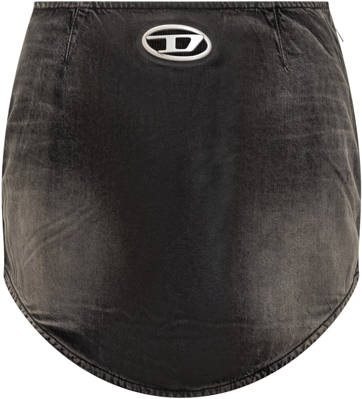 Diesel Diesel Minigonna Nera in Denim Effetto Vintage Donkergrijs