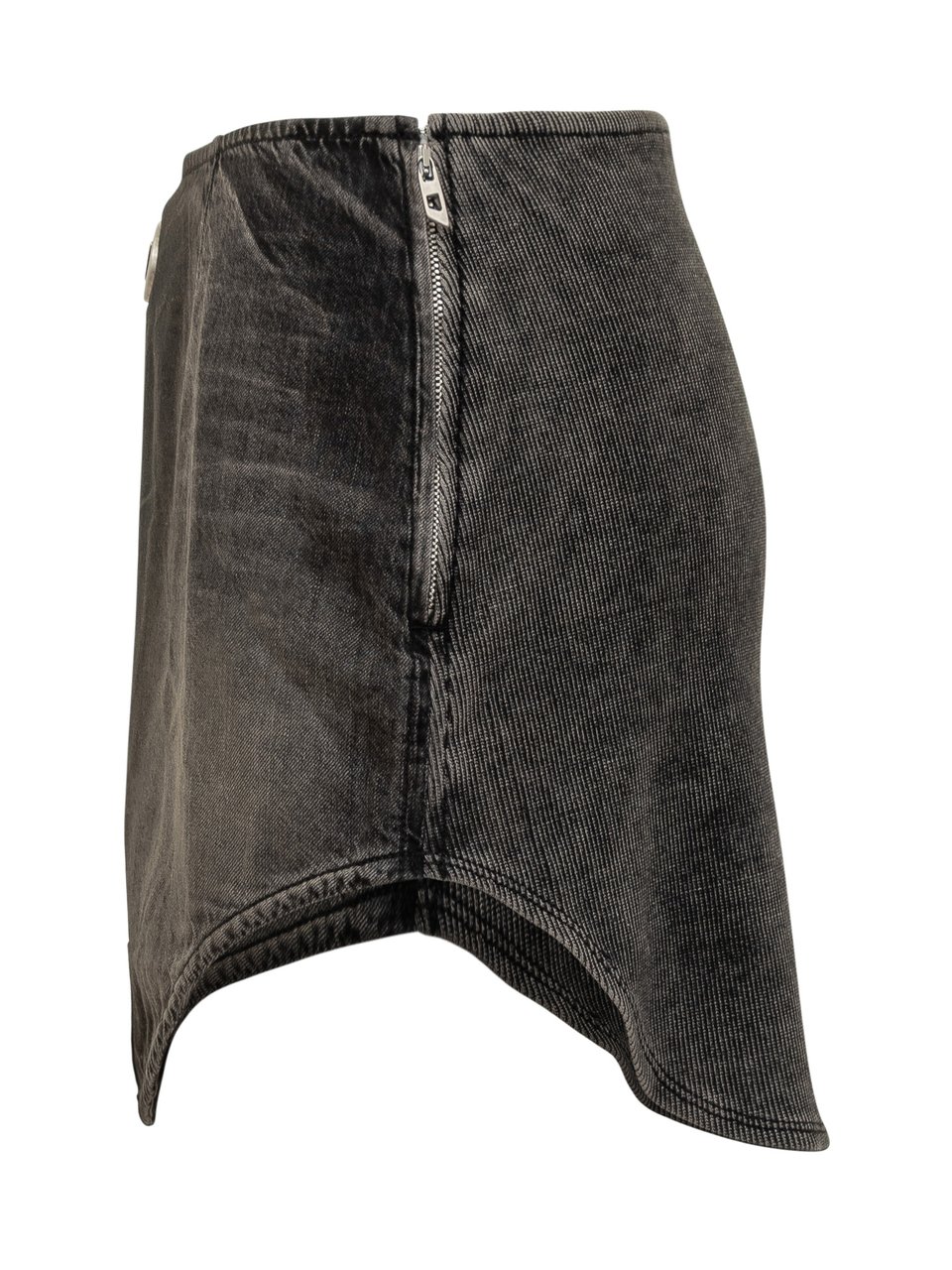 Diesel Diesel Minigonna Nera in Denim Effetto Vintage Donkergrijs