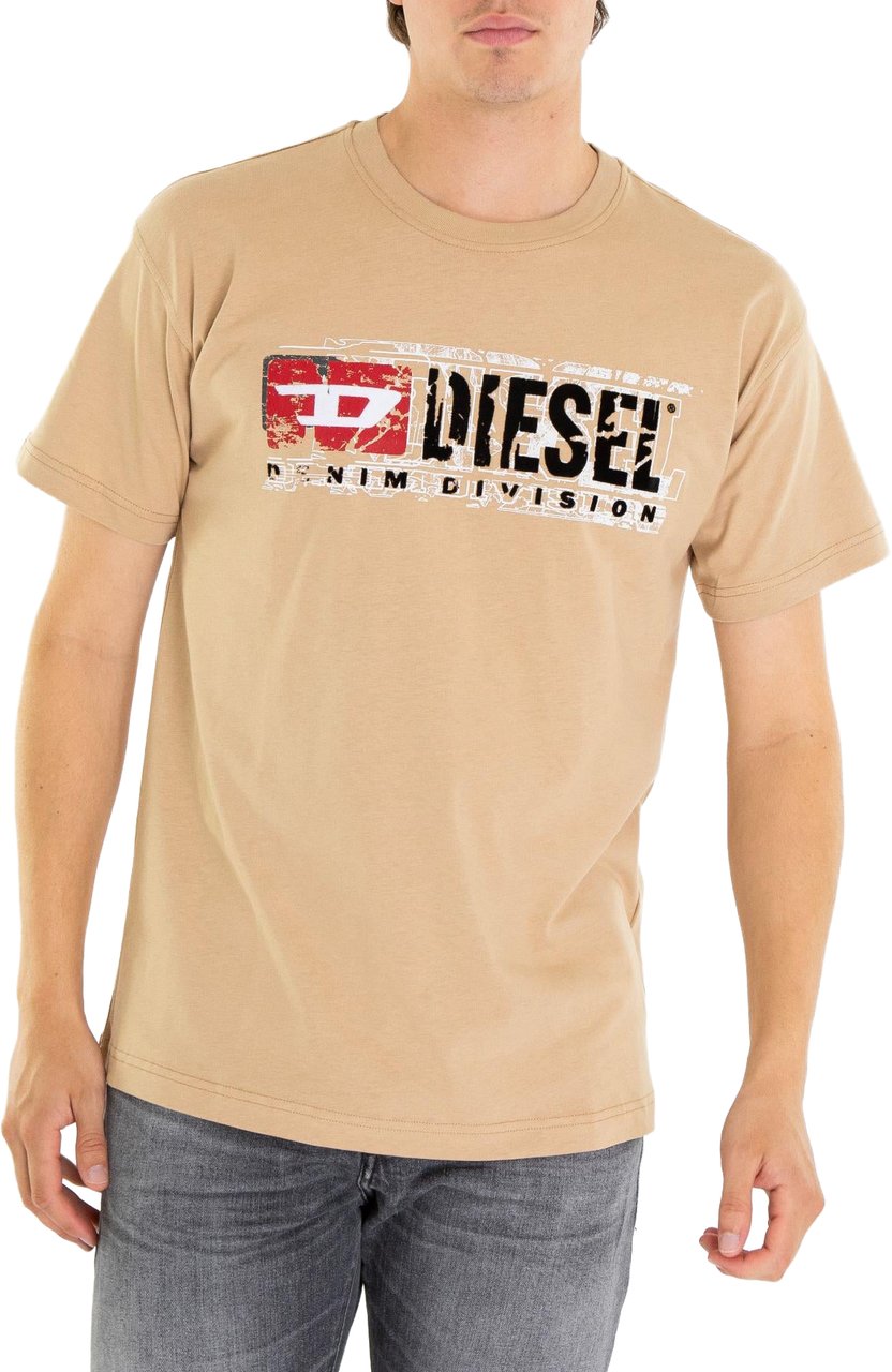 Diesel Heren T-Norm-T6 T-Shirt Beige Beige