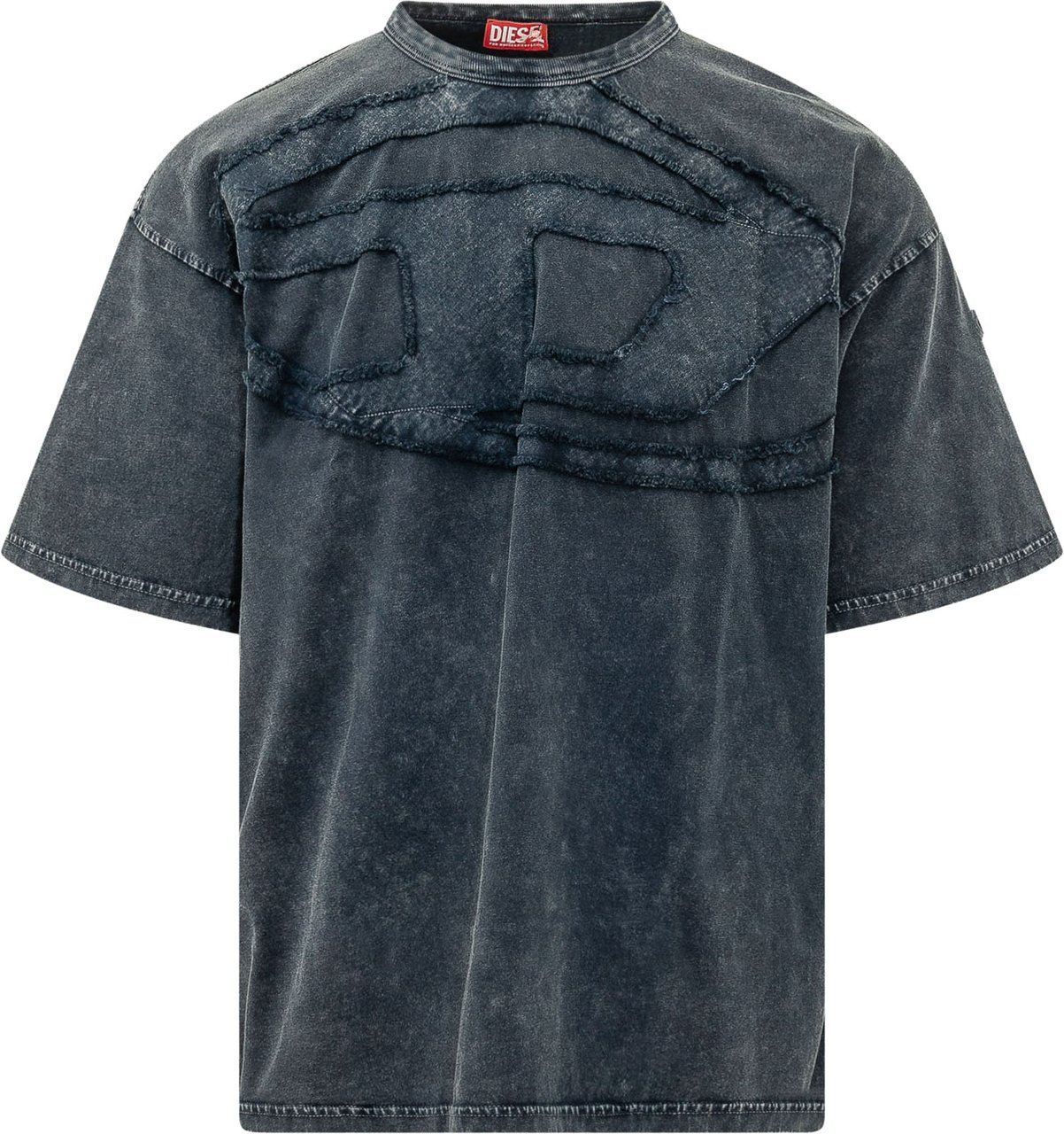 Diesel T-shirt con Applicazione Logo in Rilievo Donkergrijs