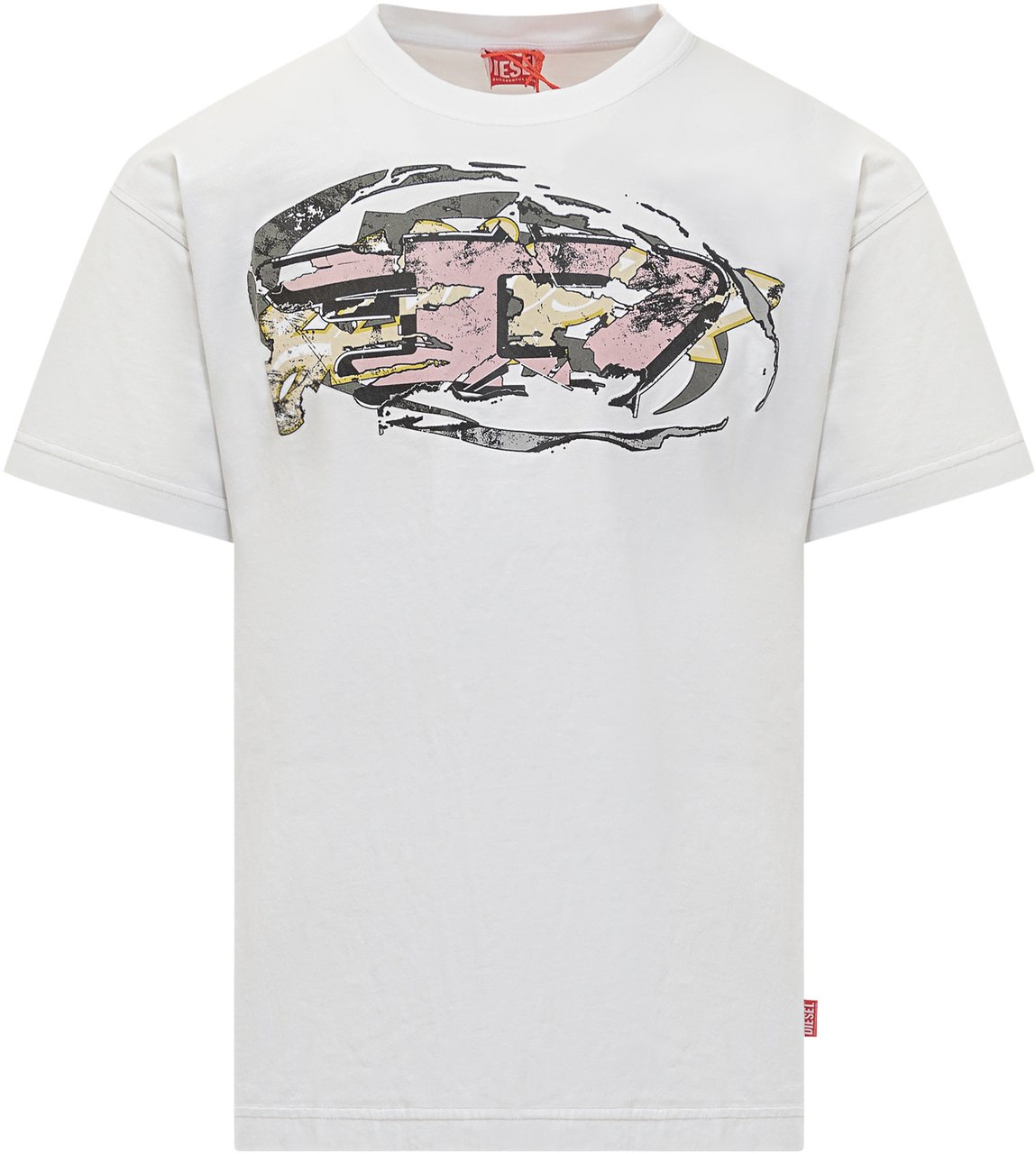 Diesel Diesel T-Shirt Bianca con Logo Grafico Wit