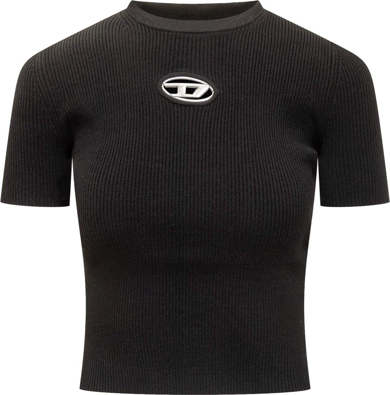 Diesel Top nero Diesel aderente con logo frontale Zwart