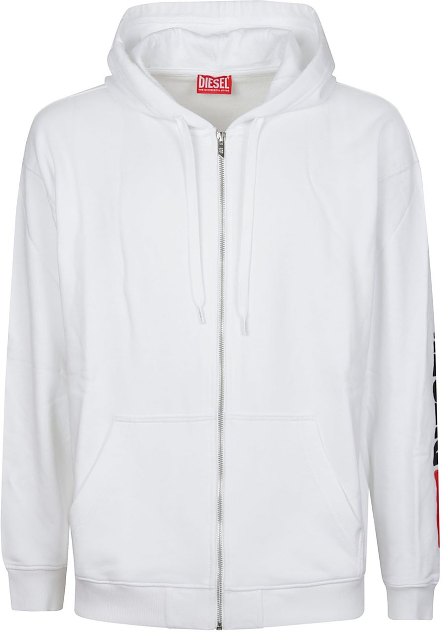 Diesel S-boxt Full Zip Div Sweatshirt White Wit