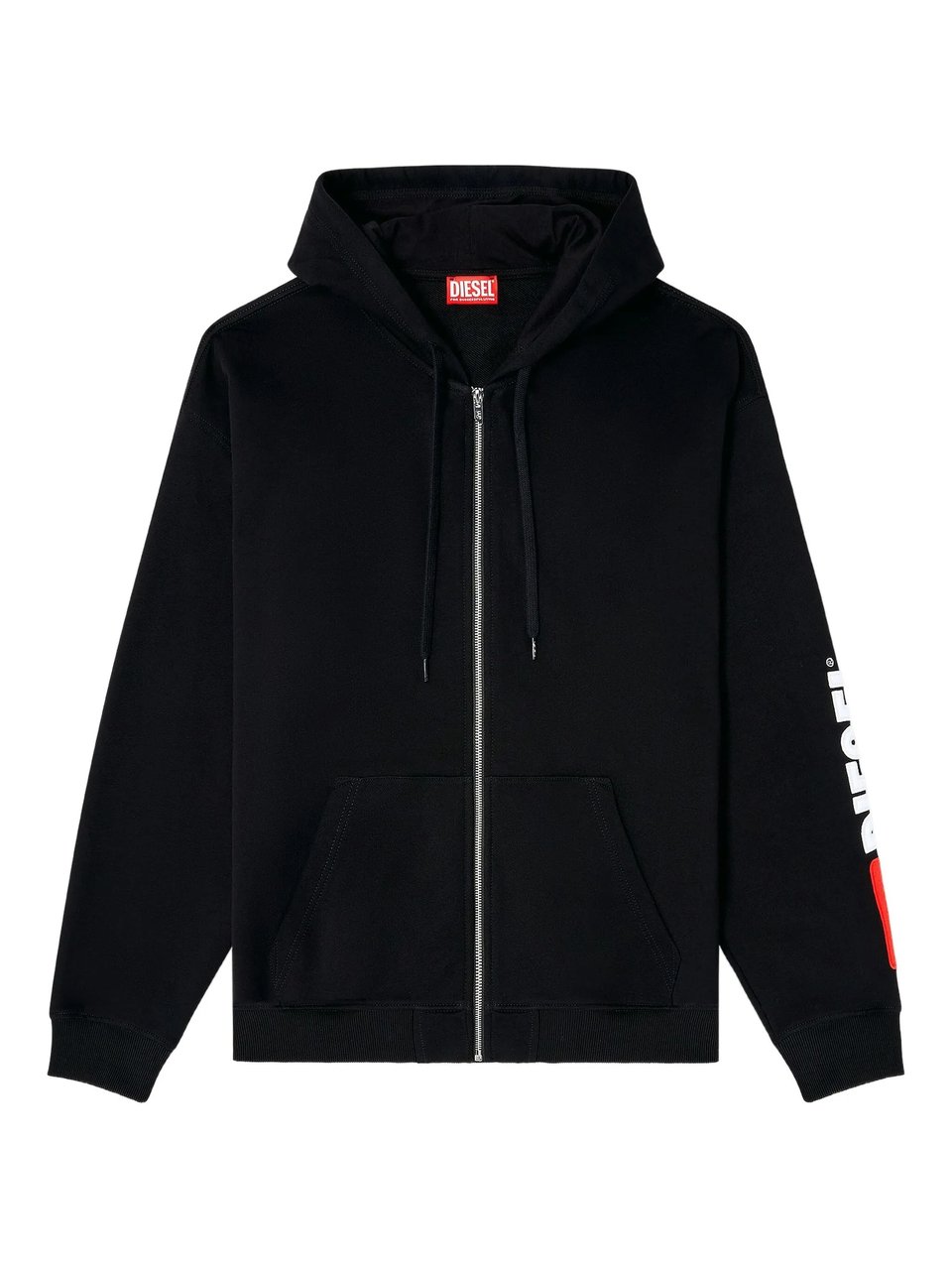 Diesel Black S-Boxt-Zip-Hood-Div Cotton Hoodie Zwart