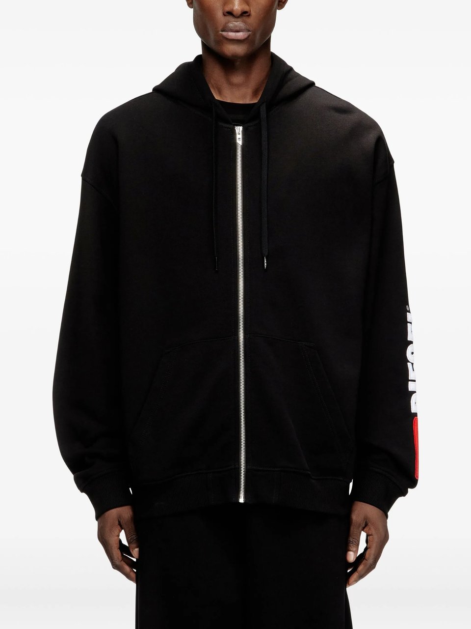 Diesel Black S-Boxt-Zip-Hood-Div Cotton Hoodie Zwart