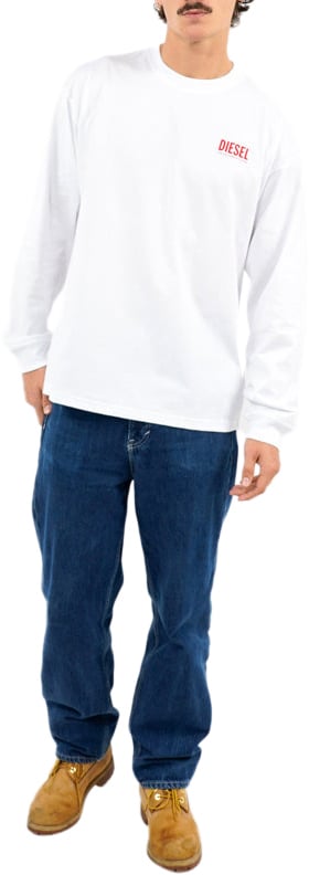 Diesel Boxt Bisk Longsleeve T-Shirt Wit