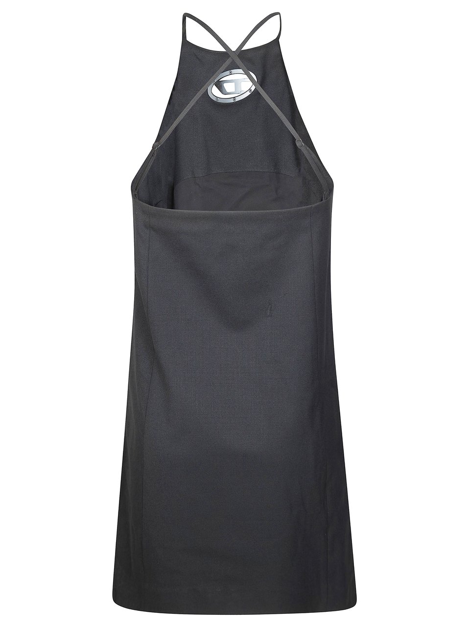 Diesel Sleeveless Halter Oval Cutout Mini Dress Grijs