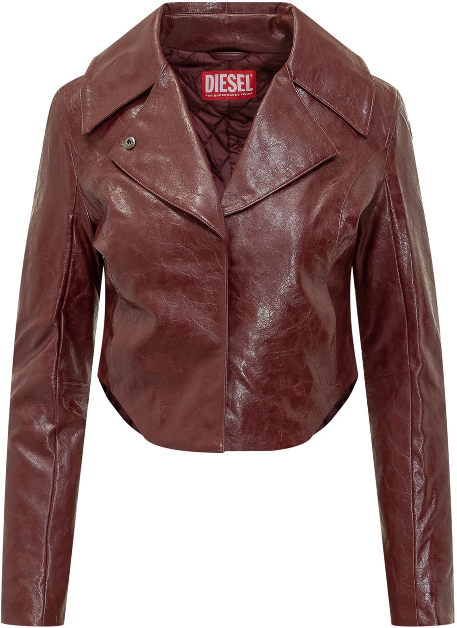 Diesel Giacca Ameck in Pelle Bruin