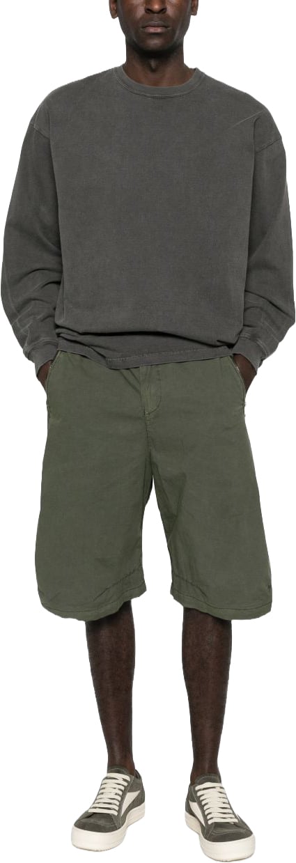 Diesel Relaxed Fit Shorts in Smooth Silk-Nylon Blend Groen