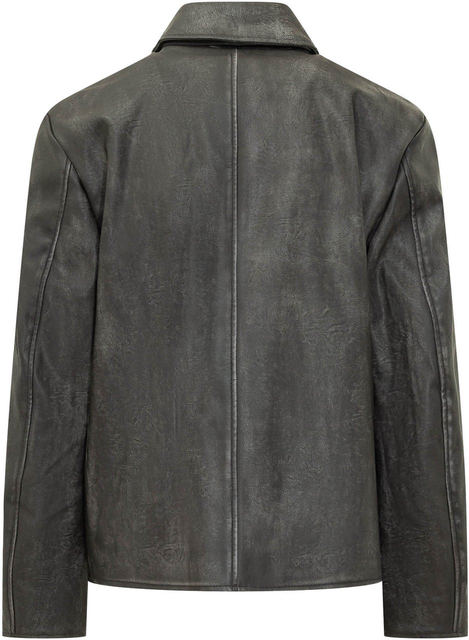 Diesel Giacca J-HOLE in Pelle Donkergrijs