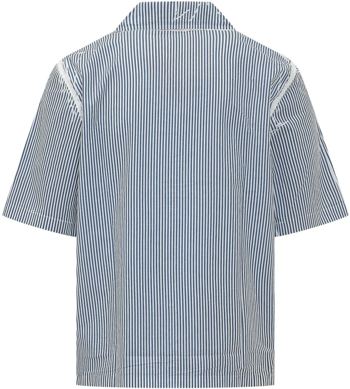 Diesel Camicia S-Brack-Qmbz a Righe con Colletto Bowling Lichtblauw