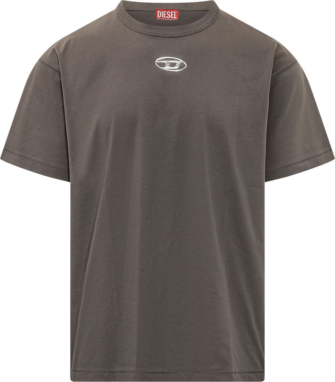 Diesel T-shirt con Placca Logo Frontale Taupe
