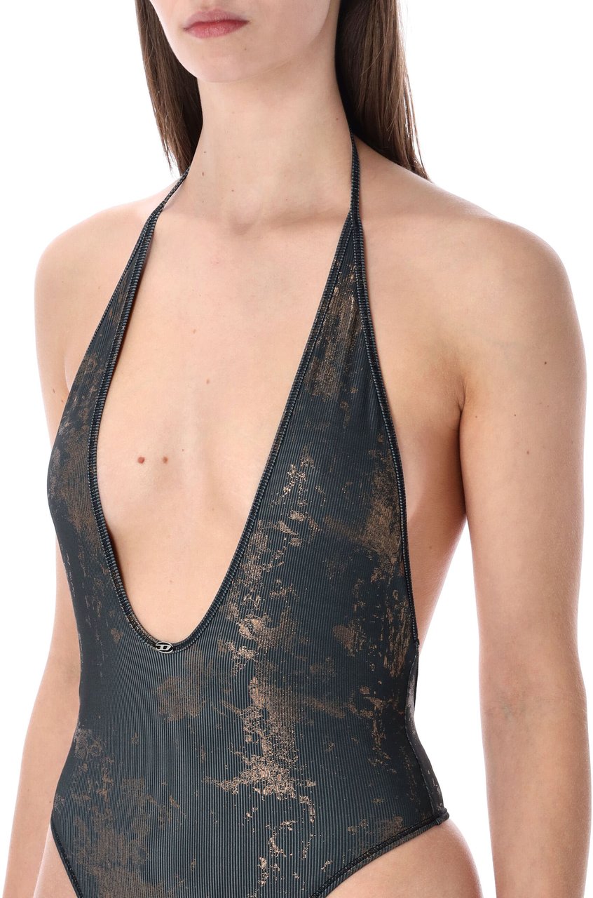 Diesel Diesel Audrey-Utlt metallic one-piece swimsuit Zwart