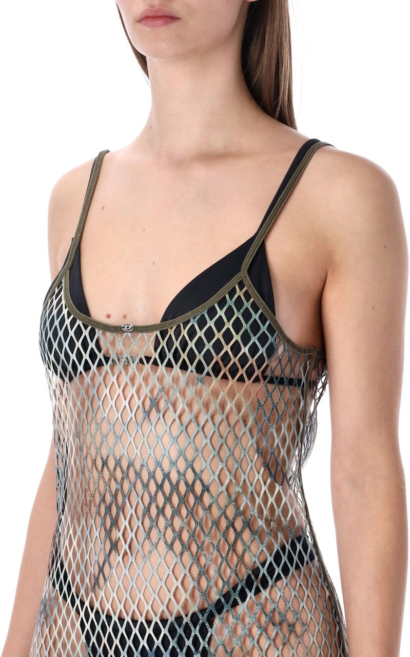 Diesel Gaya Mesh Beach Dress Rosso Rood