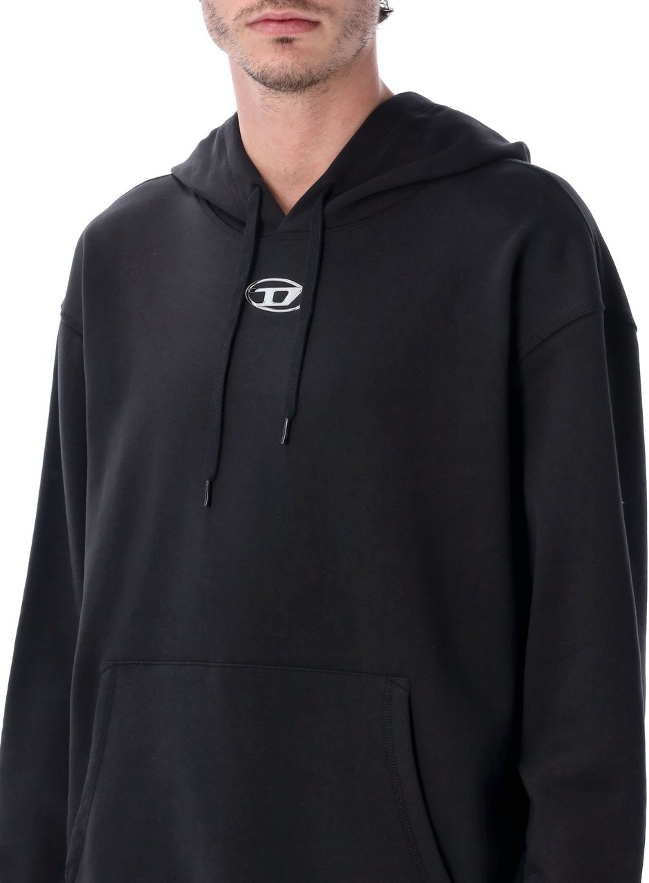 Diesel Oval D Hoodie Nero Zwart