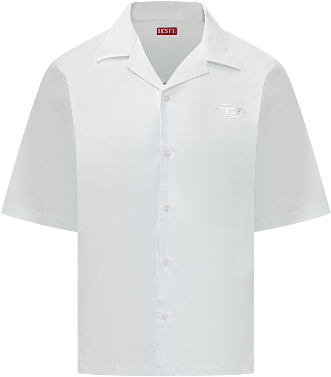 Diesel Camicia A Maniche Corte Con Colletto Aperto Wit