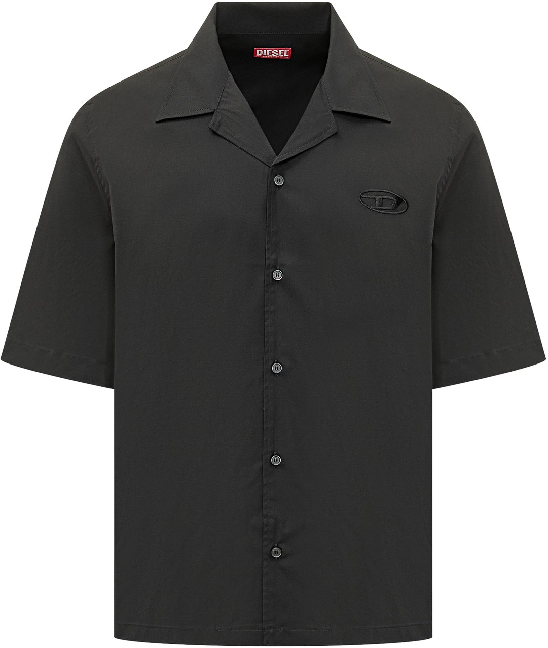 Diesel Camicia A Maniche Corte Con Colletto Aperto Zwart