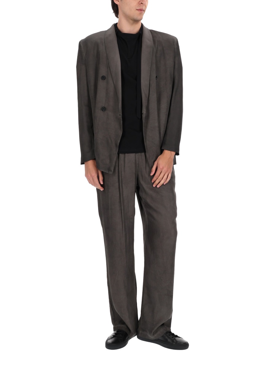 Diesel Neutrals J-Arman-Albg Double-Breasted Boxy Viscose Blazer Zwart