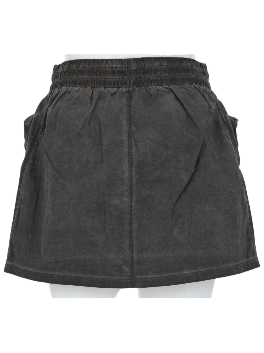 Diesel Black Nylon Cotton Flap Mini Skirt Grijs