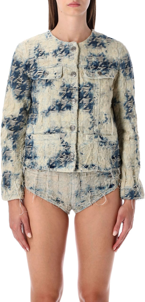 Diesel Distressed Denim Jacket Blu Blauw