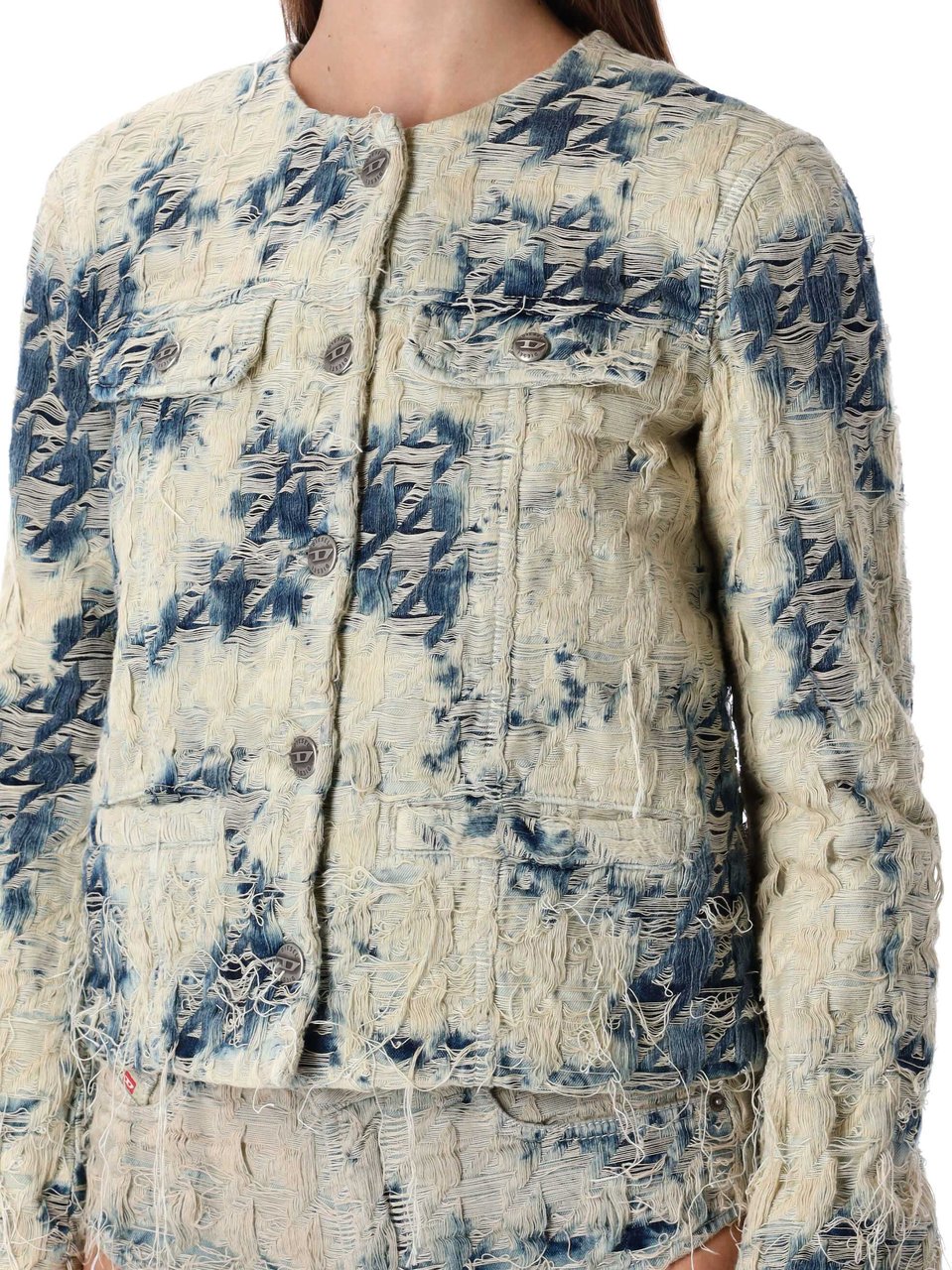 Diesel Distressed Denim Jacket Blu Blauw