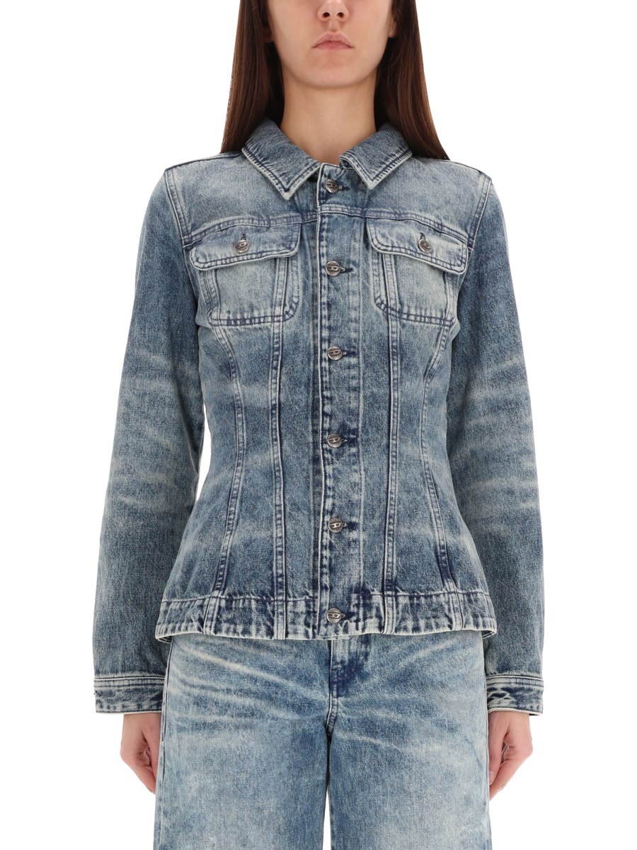 Diesel D-Katerin-Fsh Fitted Denim Jacket Grijs