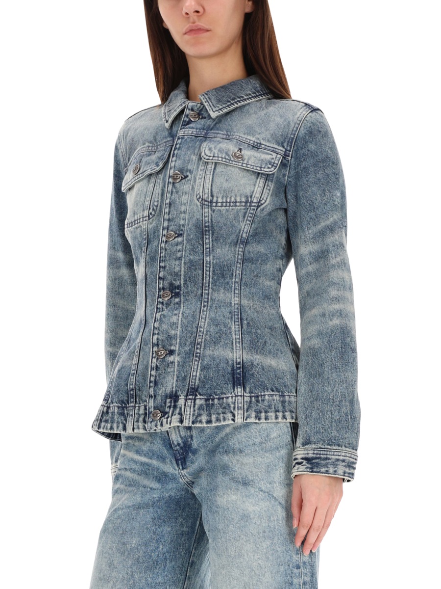 Diesel D-Katerin-Fsh Fitted Denim Jacket Grijs