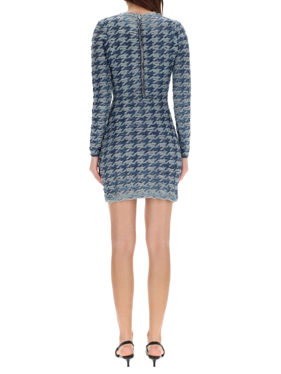 Diesel Houndstooth M-Halma Zipper Dress Grijs