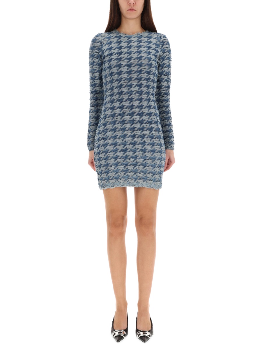 Diesel Houndstooth M-Halma Zipper Dress Grijs