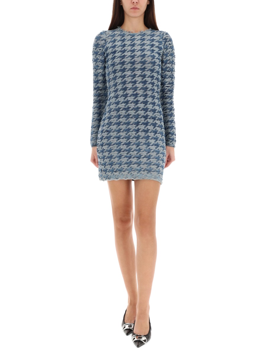 Diesel Houndstooth M-Halma Zipper Dress Grijs
