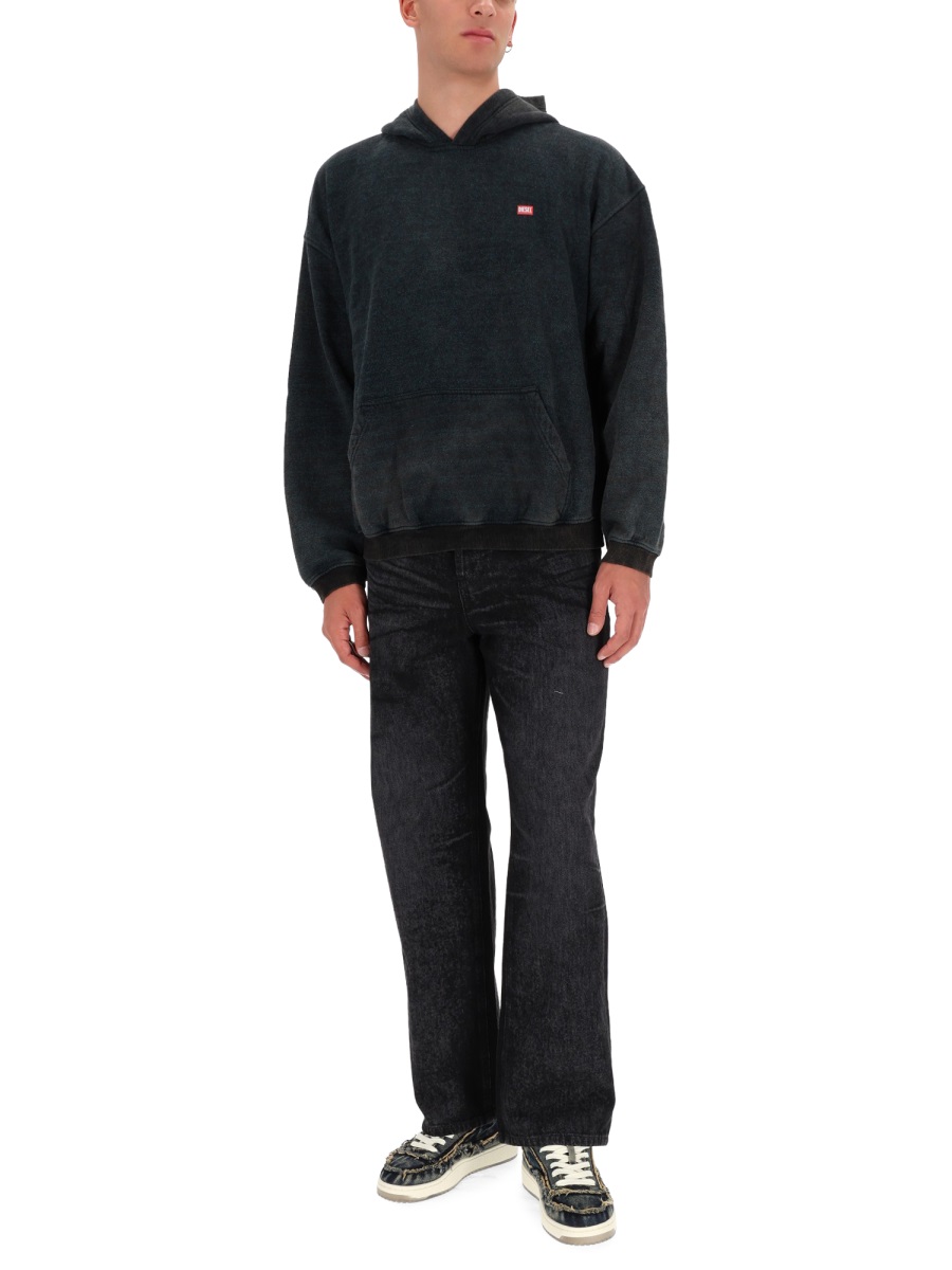 Diesel 2001 D-Macro-Fsh Wide-Leg Jeans Zwart