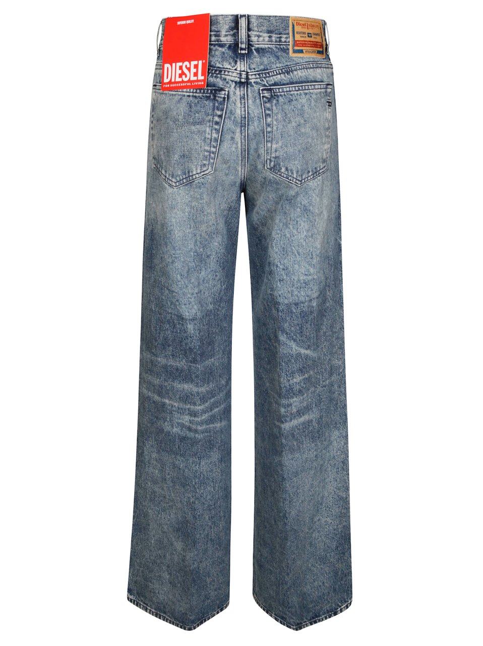 Diesel Straight-Leg Pants with Mid-Rise Waist and Minimalist Design Grijs