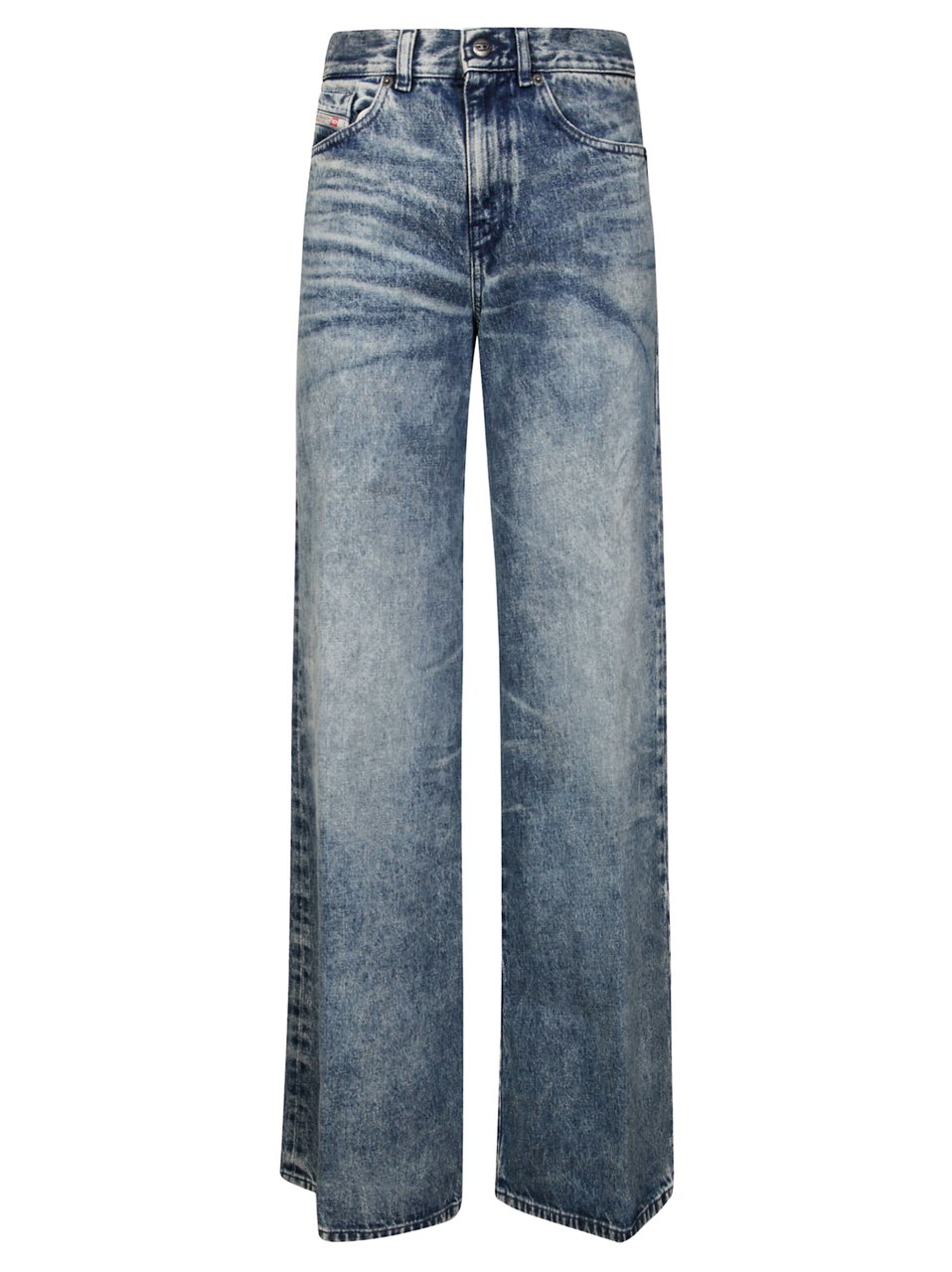 Diesel Straight-Leg Pants with Mid-Rise Waist and Minimalist Design Grijs