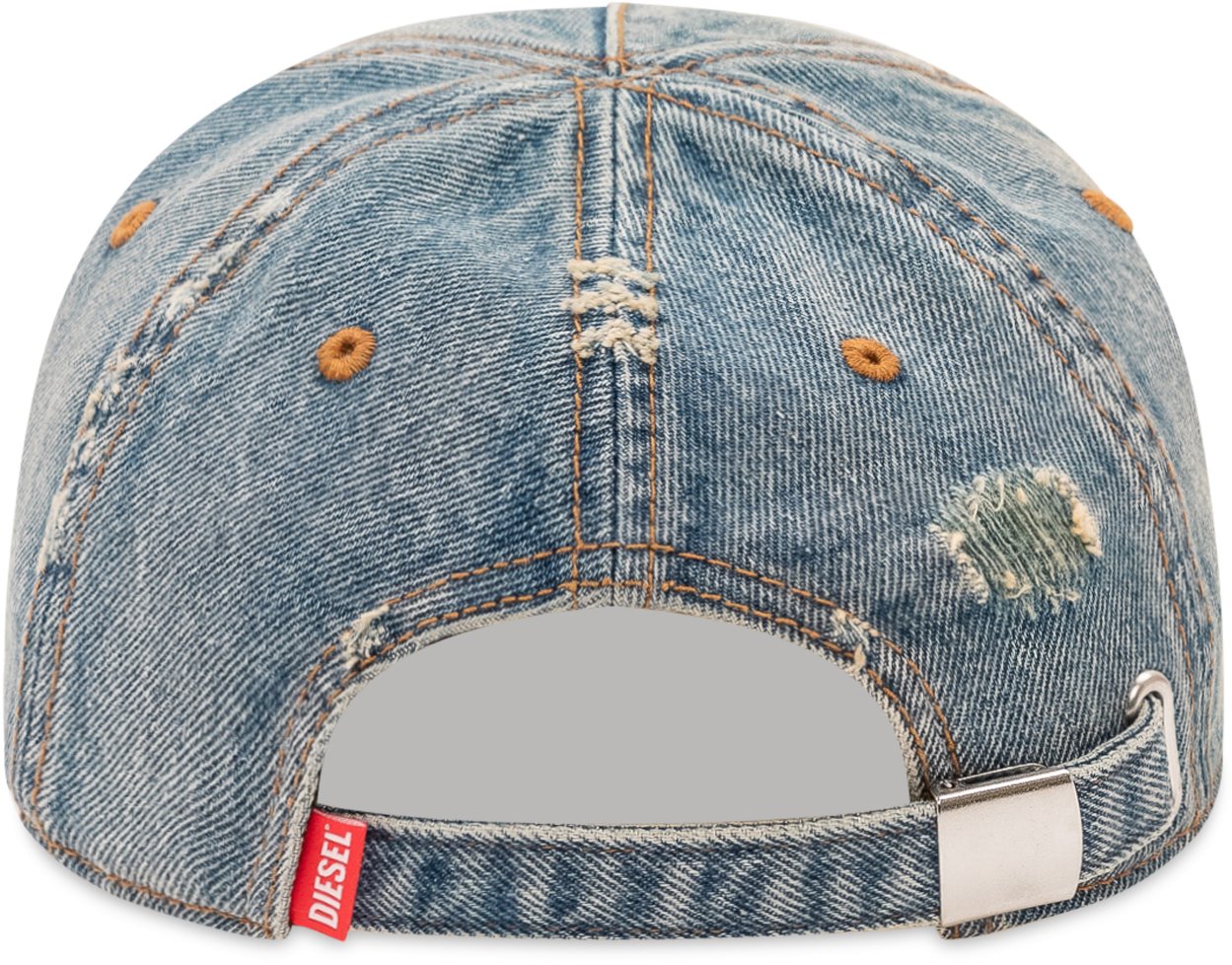 Diesel Cappellino Effetto Used con Ricamo Logo Blauw
