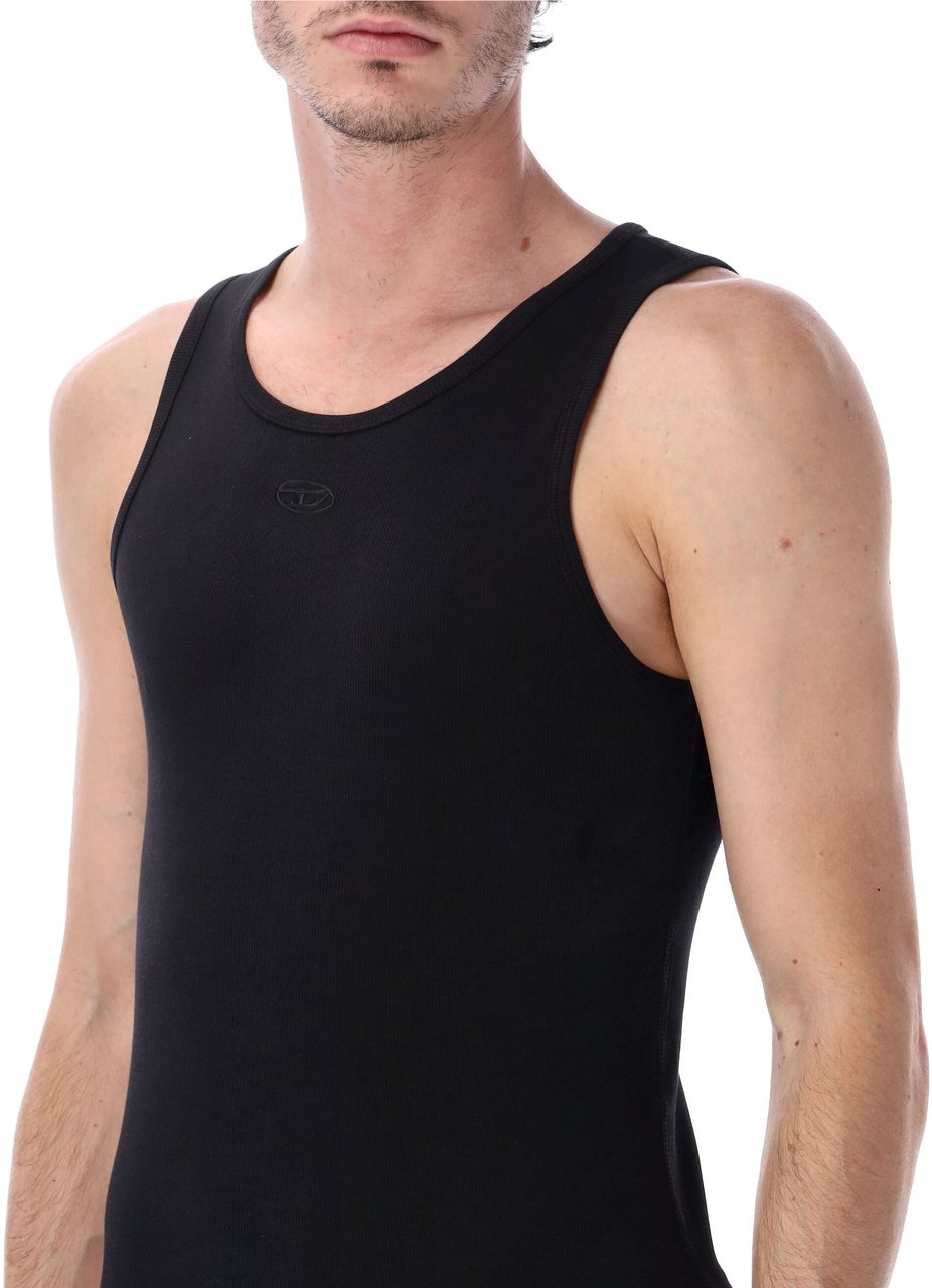 Diesel Diesel T-Arm-LKDS ribbed cotton tank top Zwart