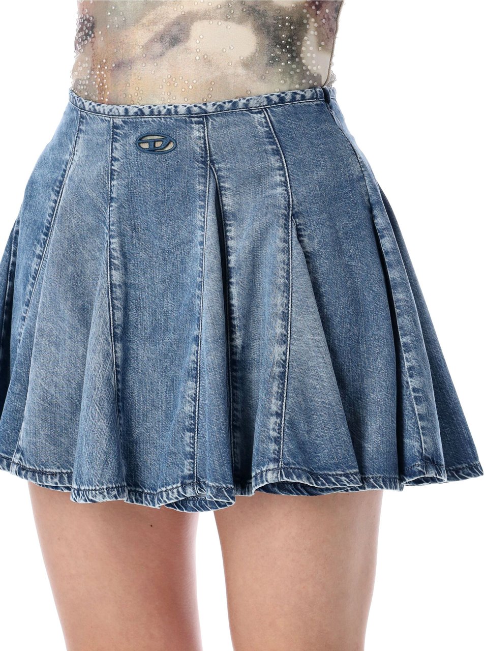 Diesel De-Spiki Mini Skirt Blu Blauw