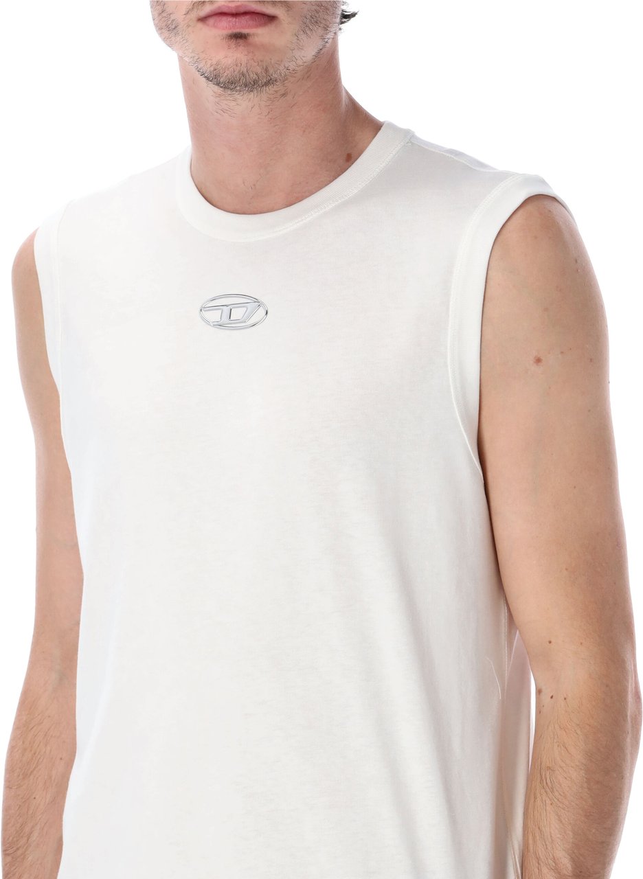 Diesel Diesel T-Bisco-OD cotton sleeveless t-shirt Wit
