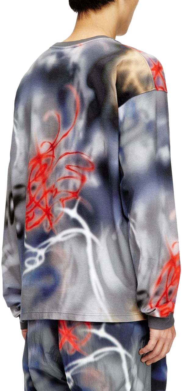 Diesel Heren T-Boxt-Ls-V4 T-Shirt Grijs