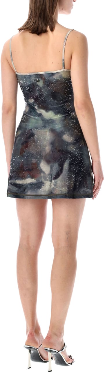 Diesel D-Loop Mini Dress Crystal Blue Camouflage Blauw