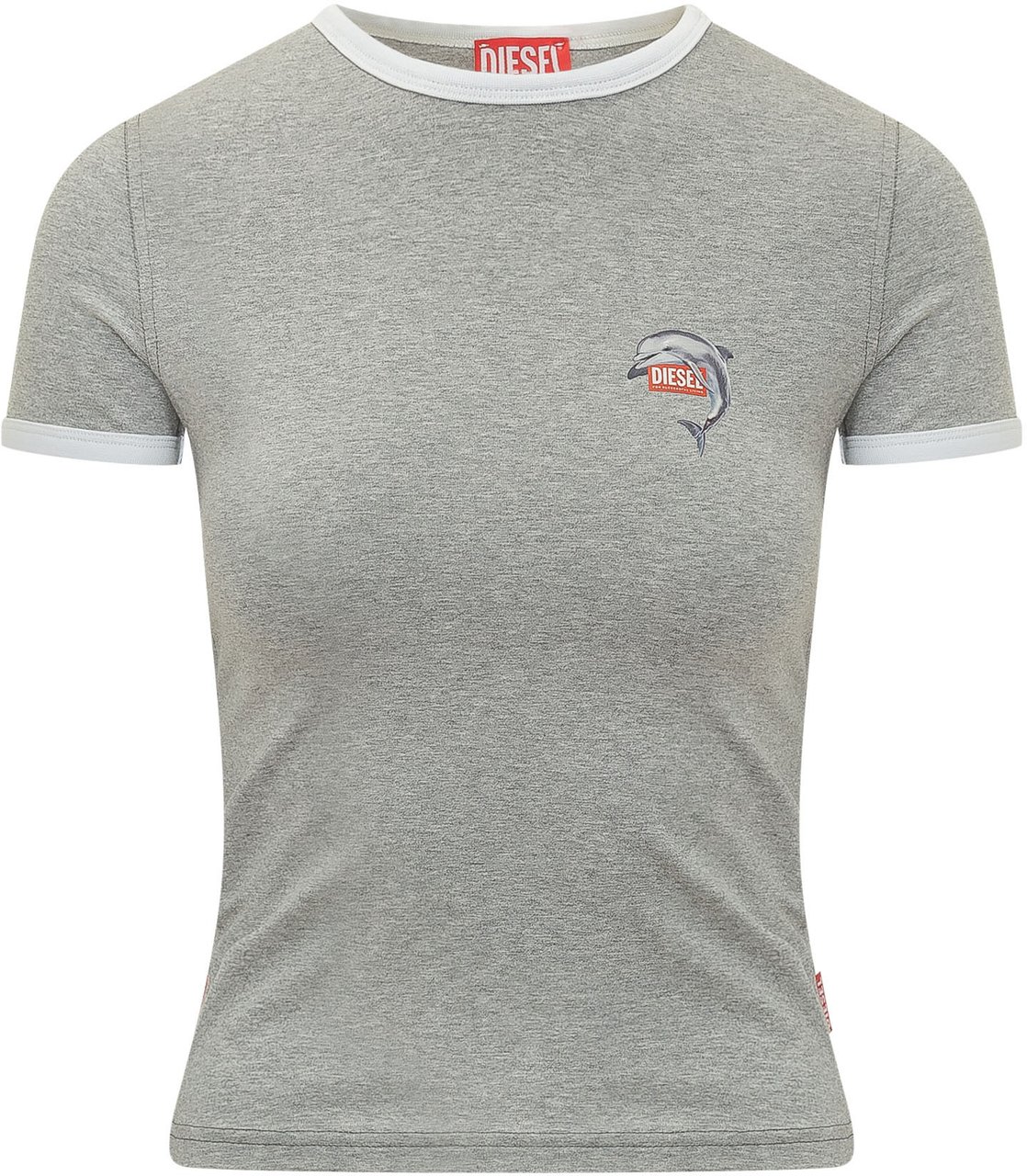 Diesel T-shirt con Stampa Delfino Lichtgrijs