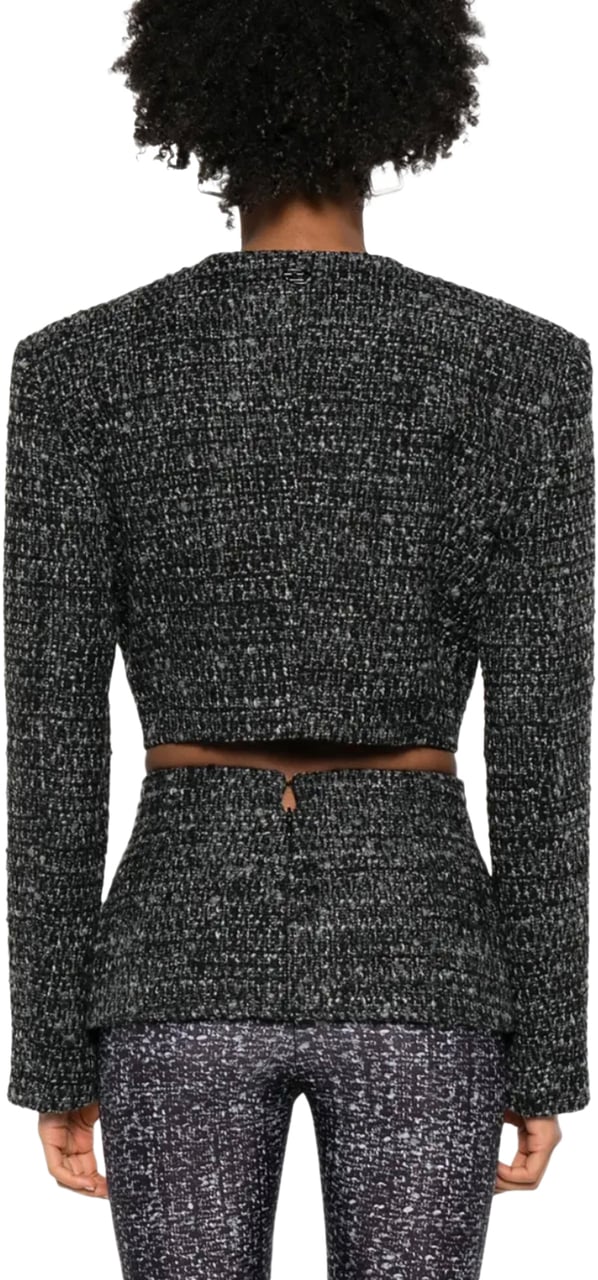 Diesel Crop Jacket Black Zwart