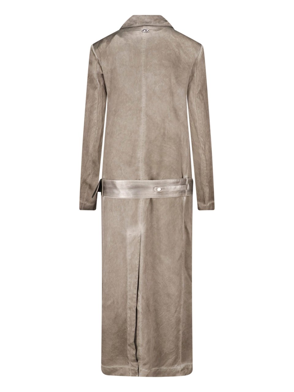 Diesel Grey Acetate Satin Double Breasted Trench Coat Grijs