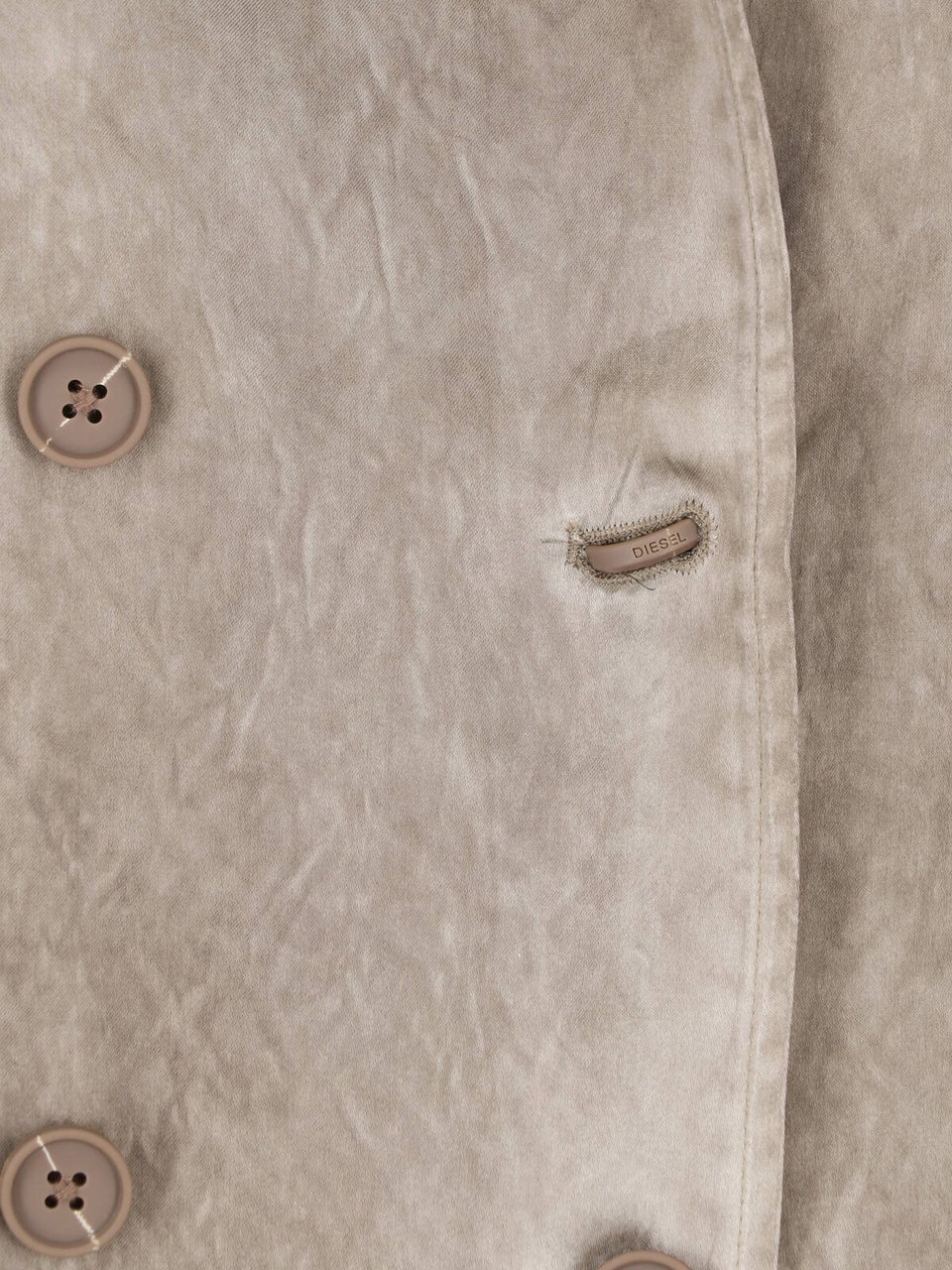 Diesel Grey Acetate Satin Double Breasted Trench Coat Grijs