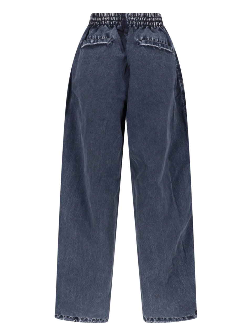 Diesel Relaxed Wide-Leg Trousers with Adjustable Hem Blauw