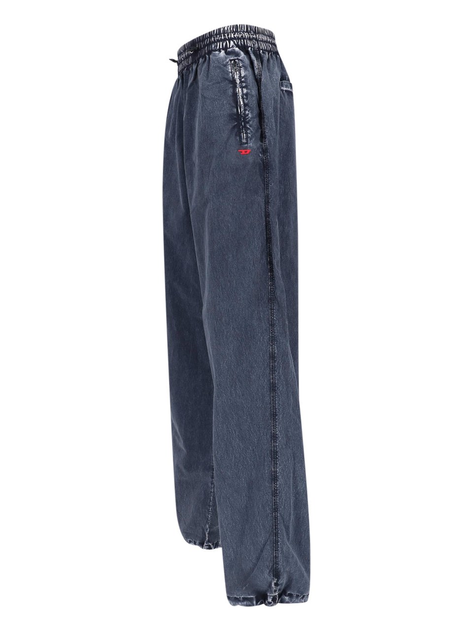 Diesel Relaxed Wide-Leg Trousers with Adjustable Hem Blauw