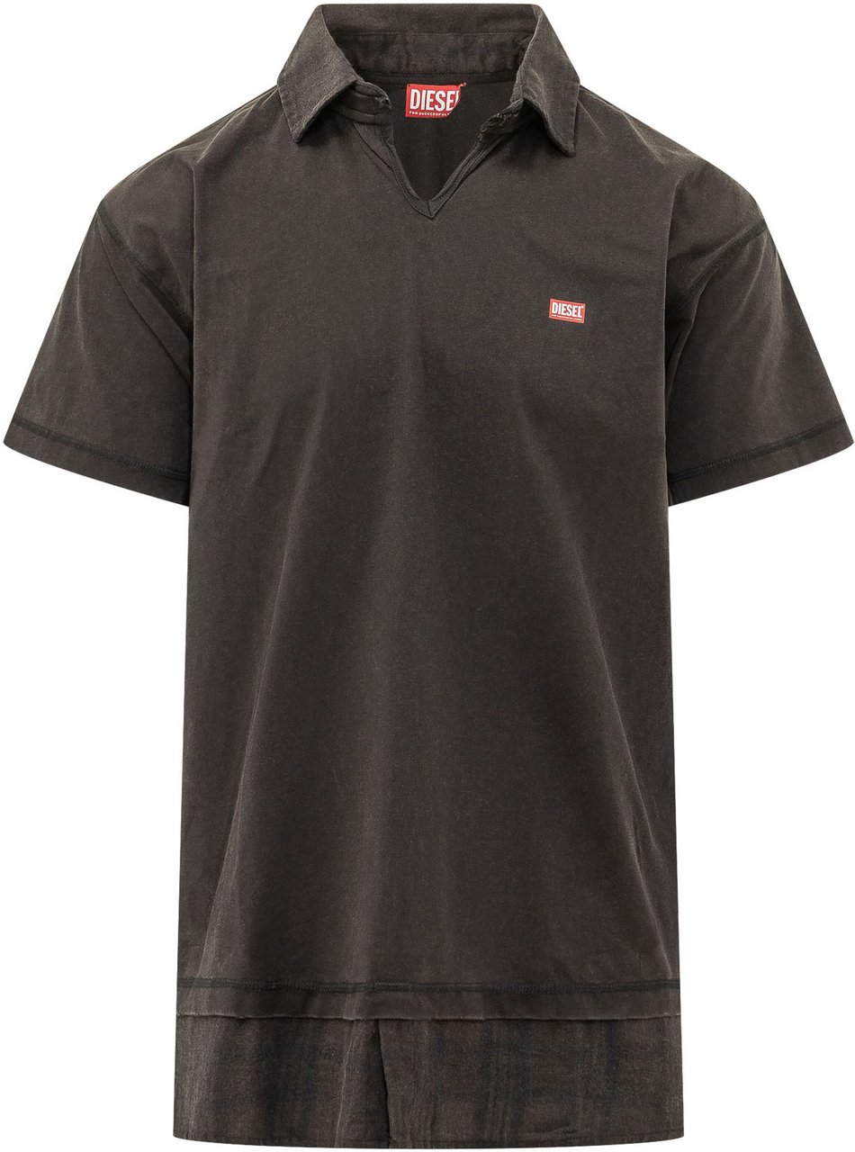 Diesel Polo a Maniche Corte Donkergrijs