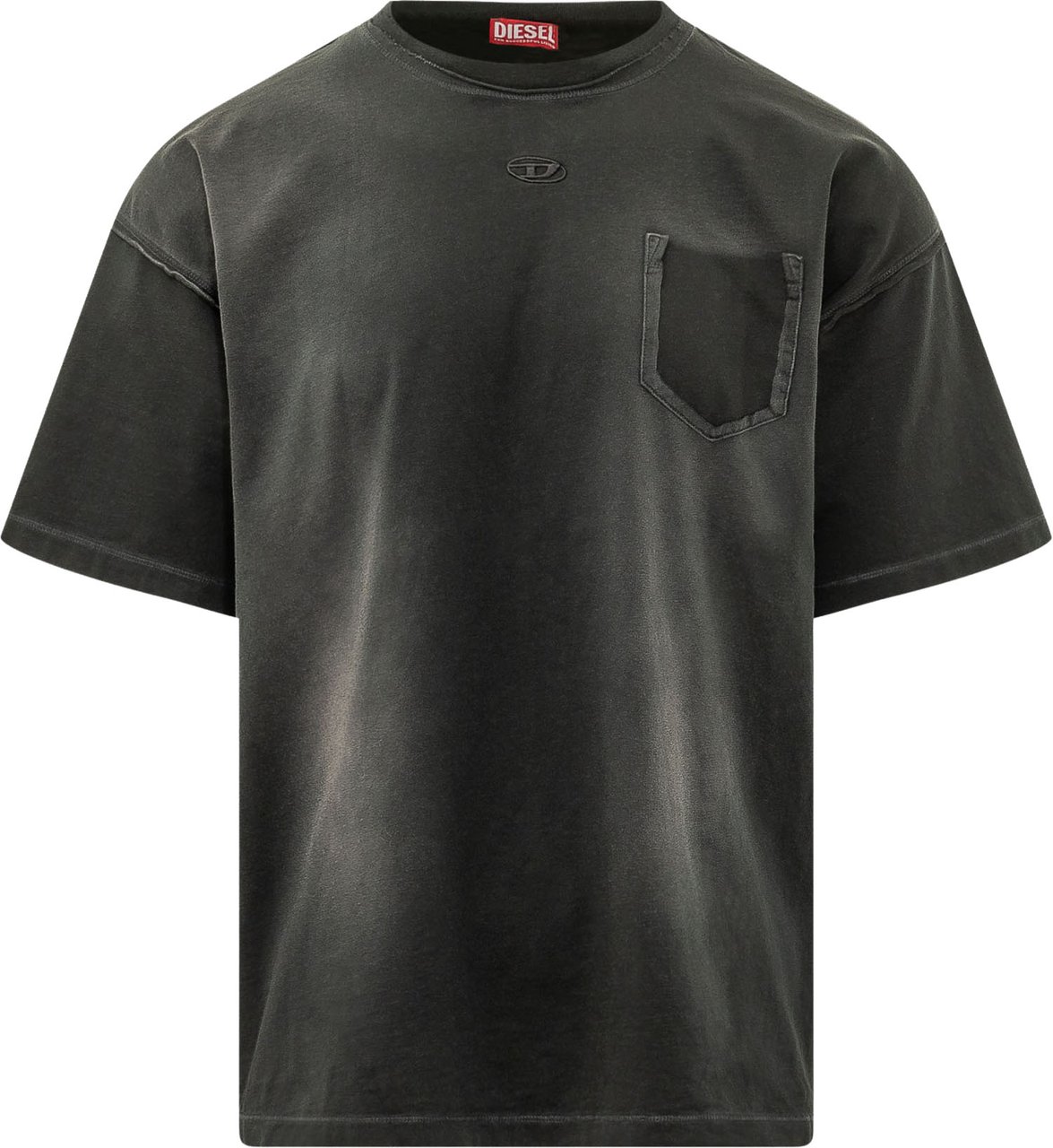 Diesel T-shirt con Taschino Applicato Donkergrijs